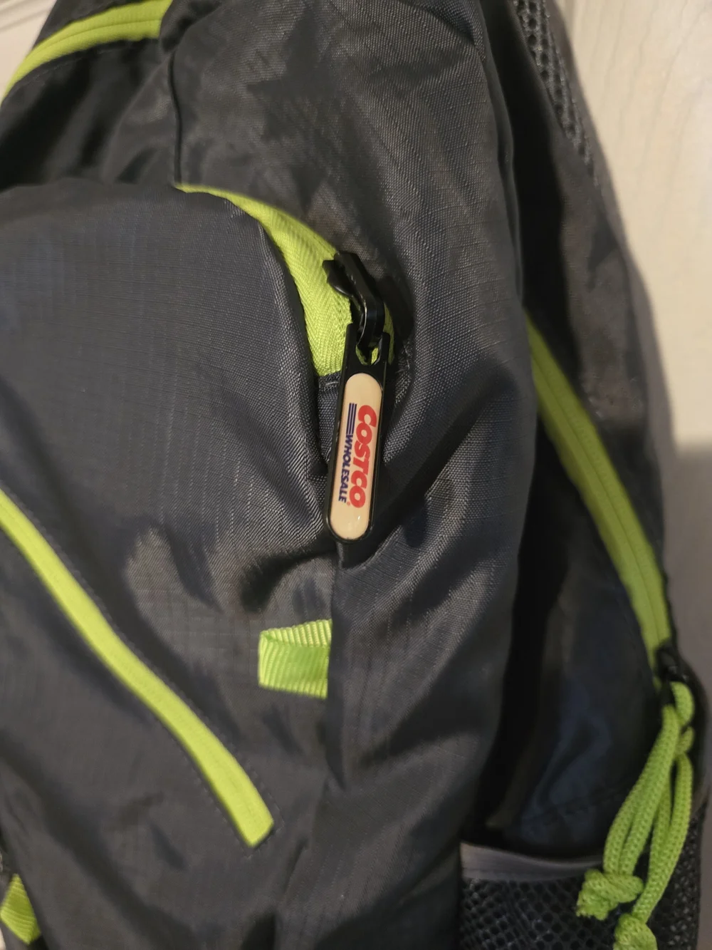 Costco Men's Black Backpack with Lime Accents - Lightweight Daypack